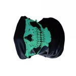 Face protection mask, skull design, green color